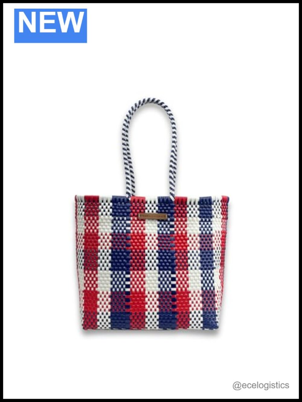 Handcrafted Plastic Tote Bag Medium Size Waterproof Shoulder Bag
